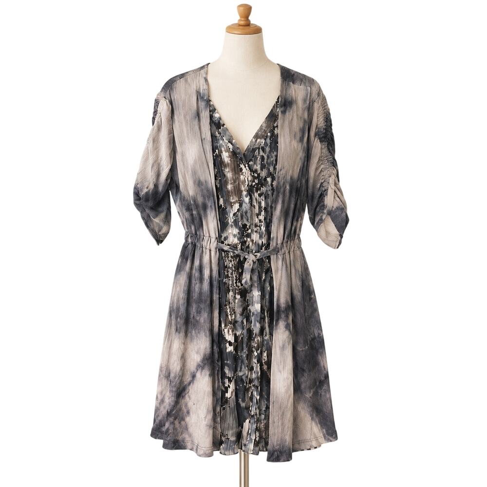 Vintage Alberto Makali Mini Dress Sheer Whimsigoth Boho Artsy Tie-Dye Size Large